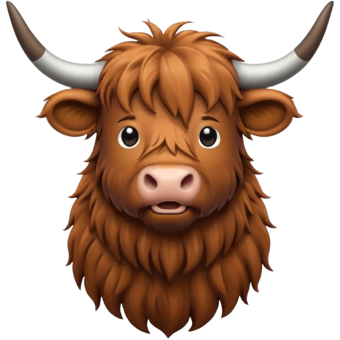  line art highland cow emoji