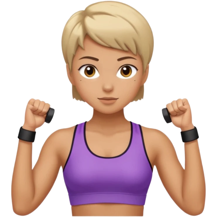gym girl with short hair  emoji