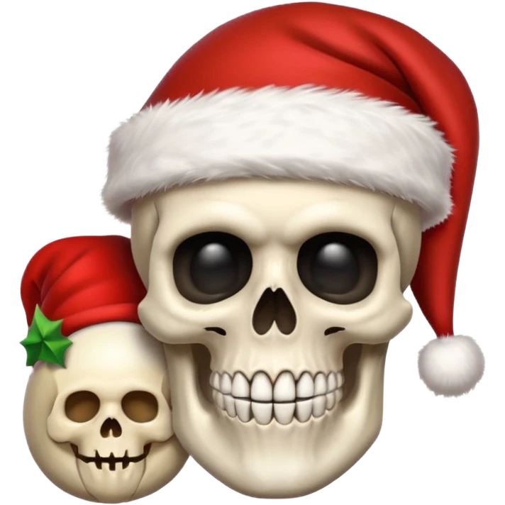 Skull ,MERRY CHRISTMAS Sign emoji