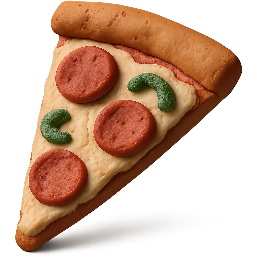 slice of pizza in claymation style emoji