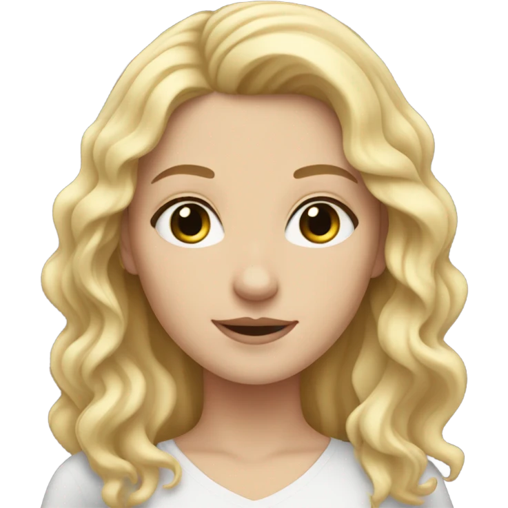 white girl with wavy blonde hair and grey eyes emoji