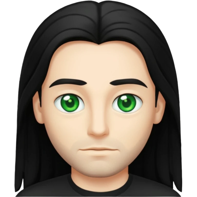 Rob Pilatus with green eyes, long black hair emoji