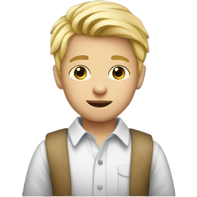 blonde boy in collared shirt emoji