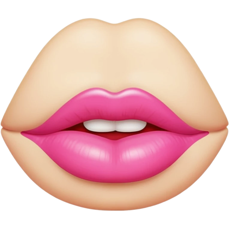 pink kissing lips emoji