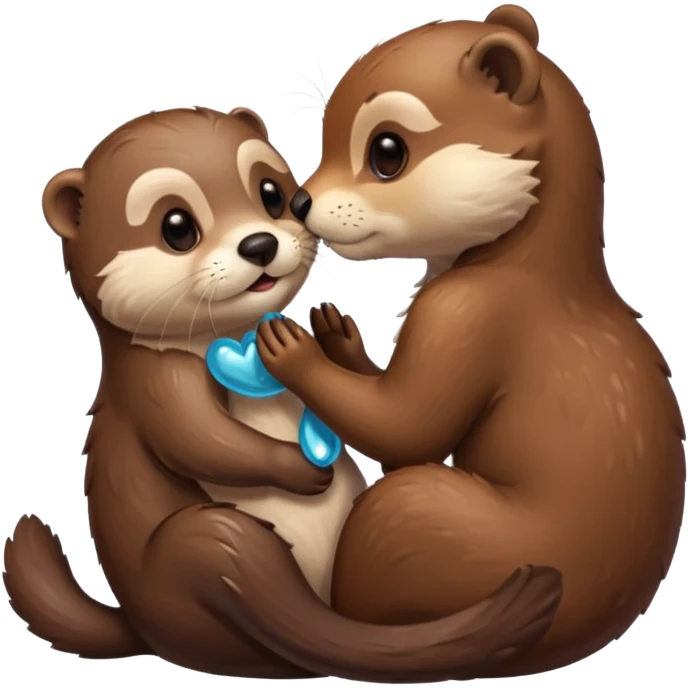 Otter und bambi küssen  emoji