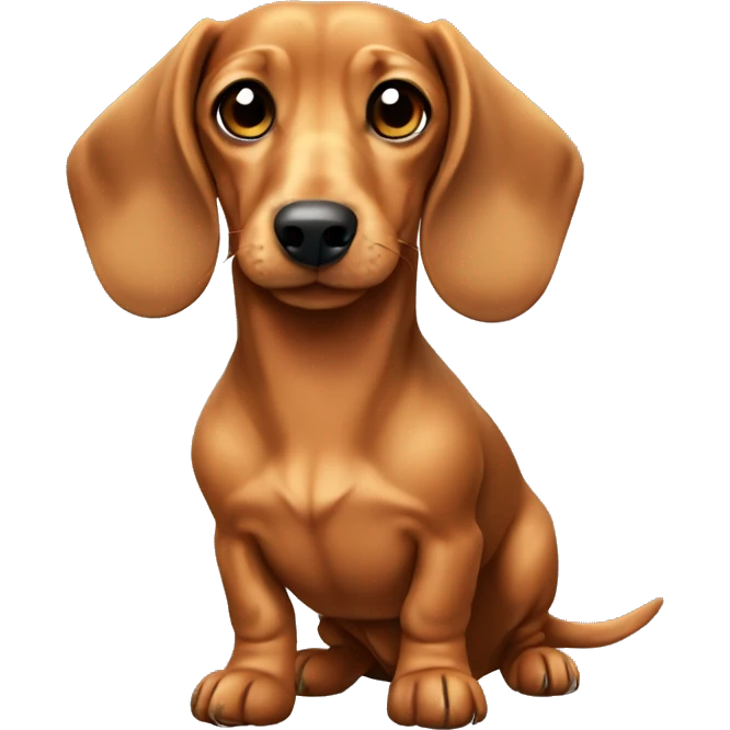 Mini light brown dachshund emoji