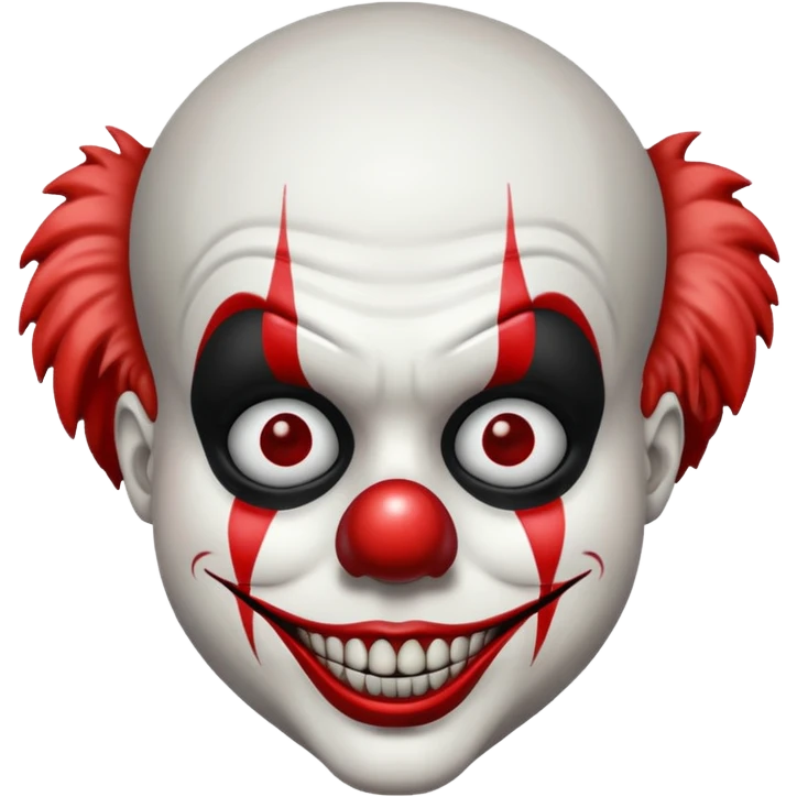 Bloody clown black and white  emoji