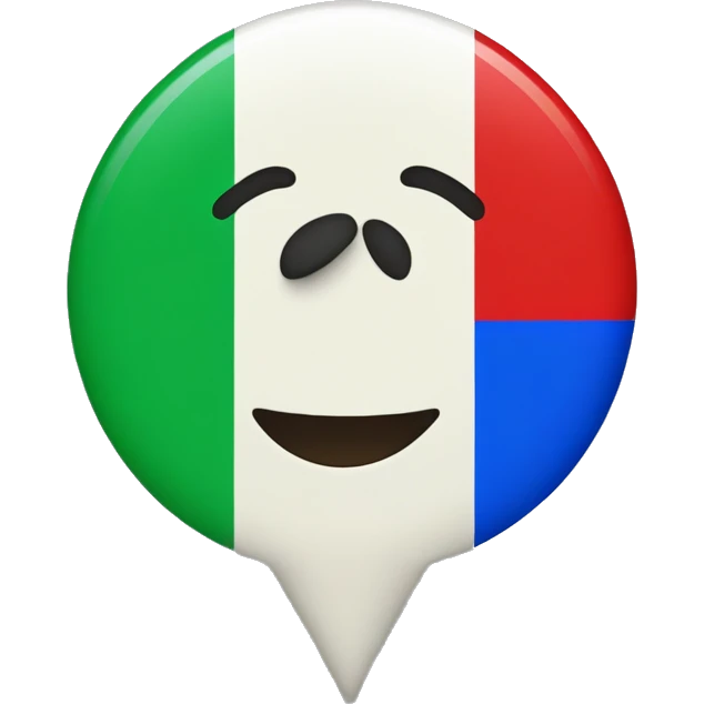 Bandera verde y azul con una rueda roja en medio emoji