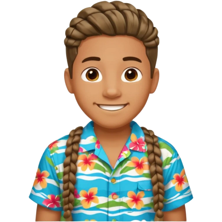 boy with chunky braids, tourist emoji