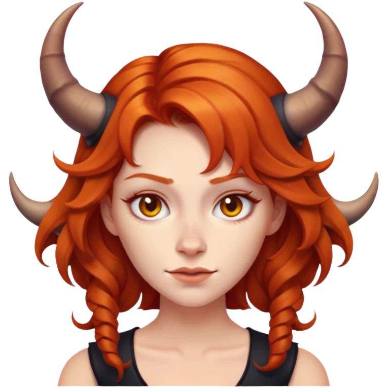 Cute ginger haired woman with demon horns  emoji