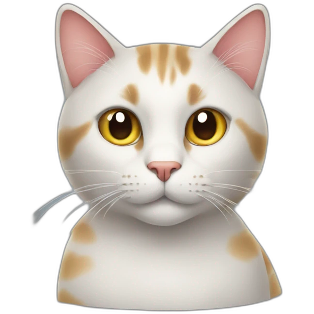a cat with an apple emoji