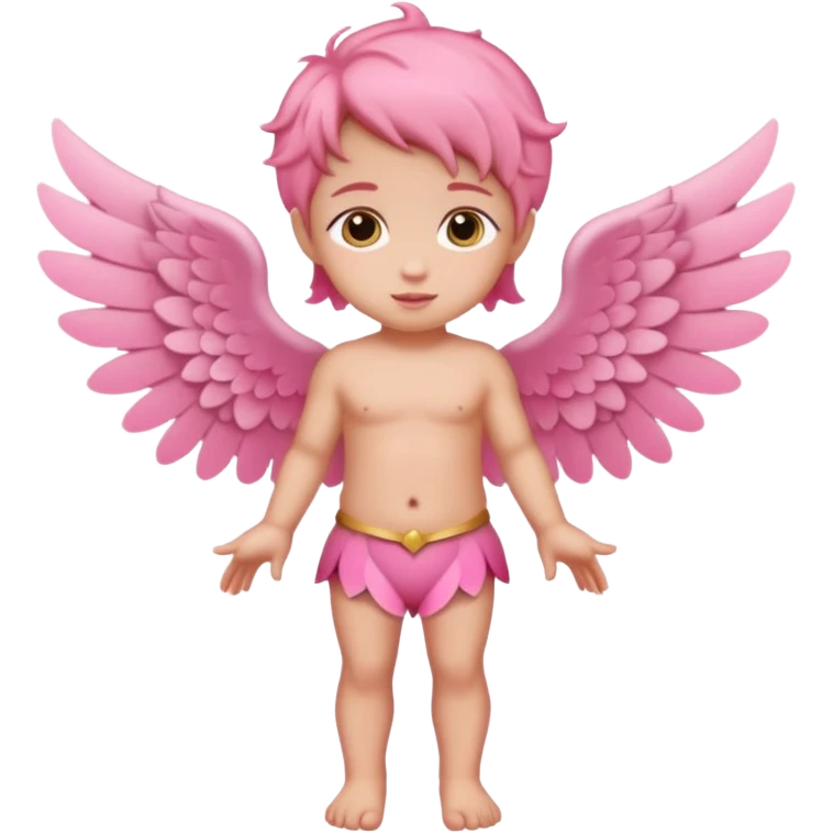 Full body Cupid in pink with no bow in hair emoji