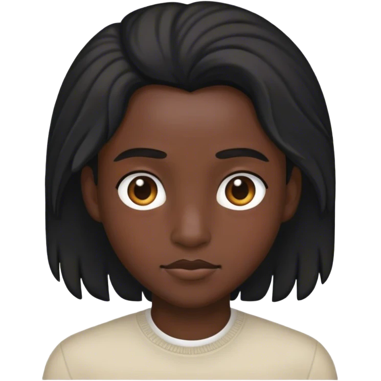 Side hair black  emoji
