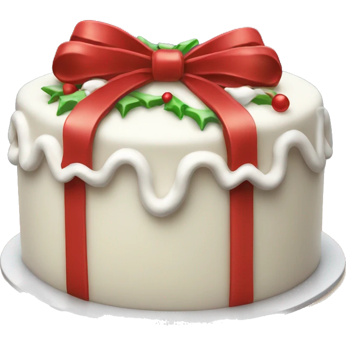Christmas cake with a bow emoji