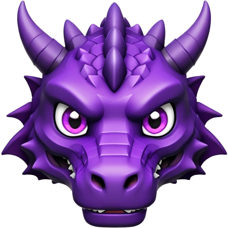 Minecraft black dragon head with purple eyes emoji