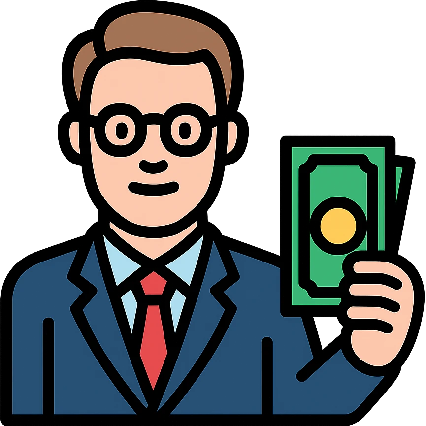 Nikolai Astrup, Norwegian politician, holding a pack of money in his hand emoji