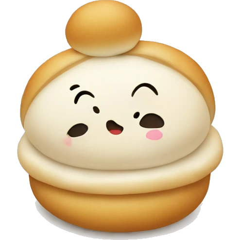 Two bao buns in love emoji
