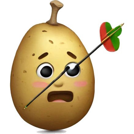 a potato playing archery emoji