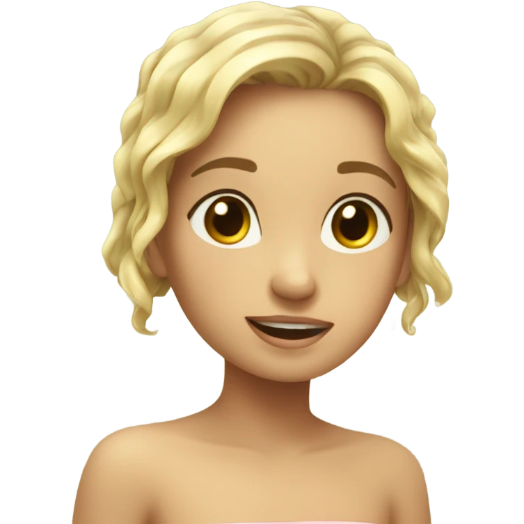 A cute emoji with girly face in shower emoji