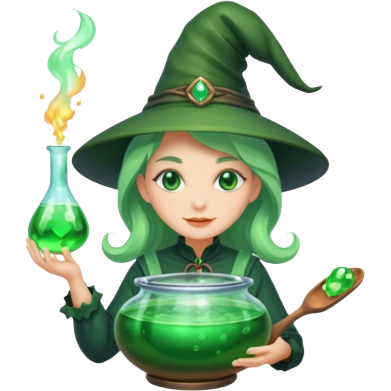 green witch cooking potion emoji
