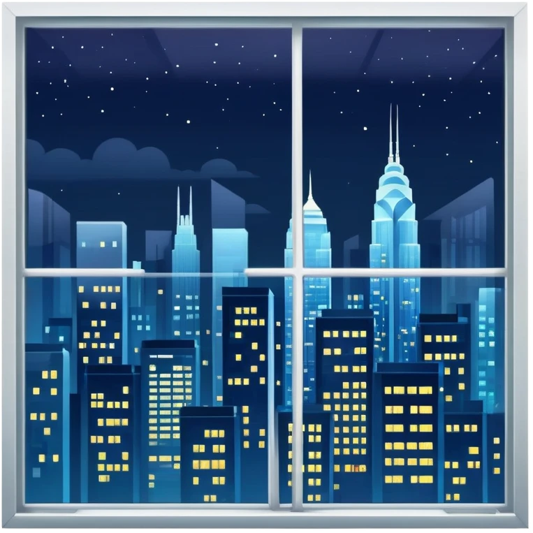 Window with night city view emoji