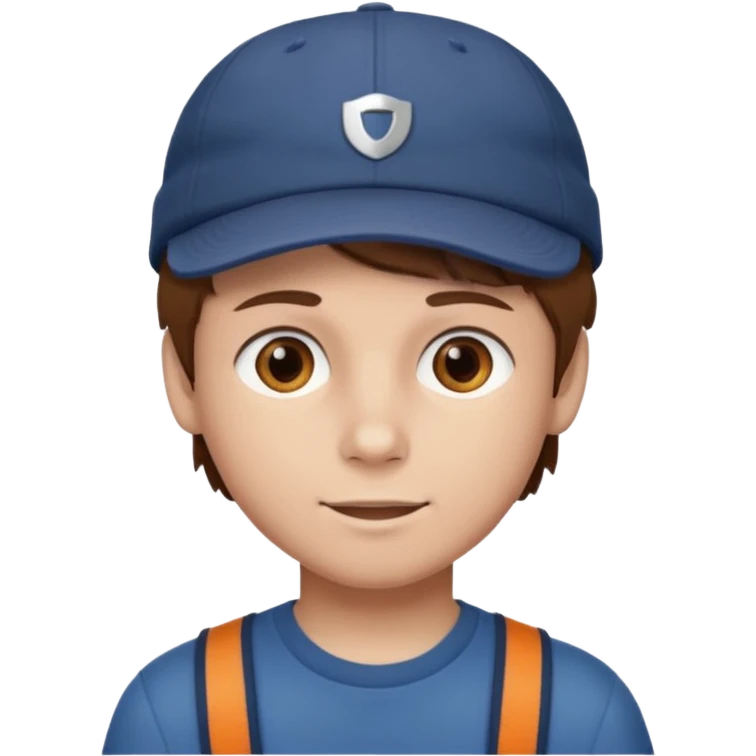 Un niño con gorra pelo castaño  emoji