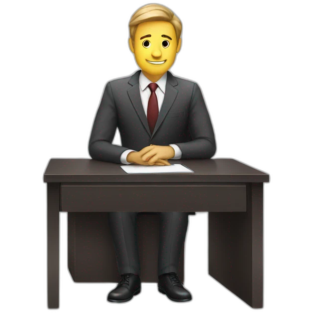 man suit at desk emoji