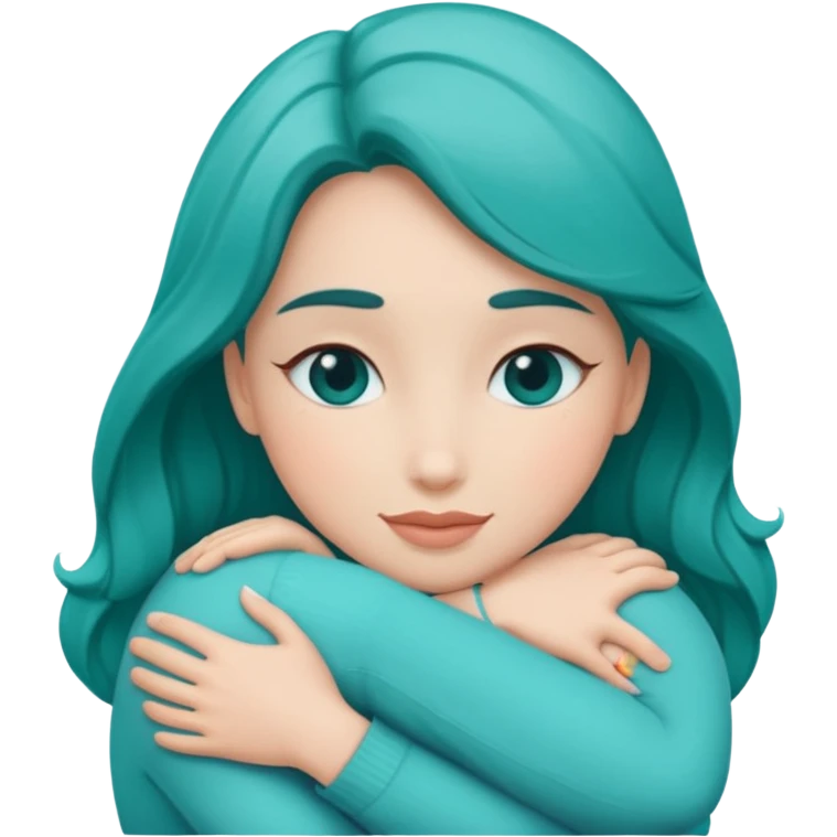 Teal hugs with Belles wording emoji