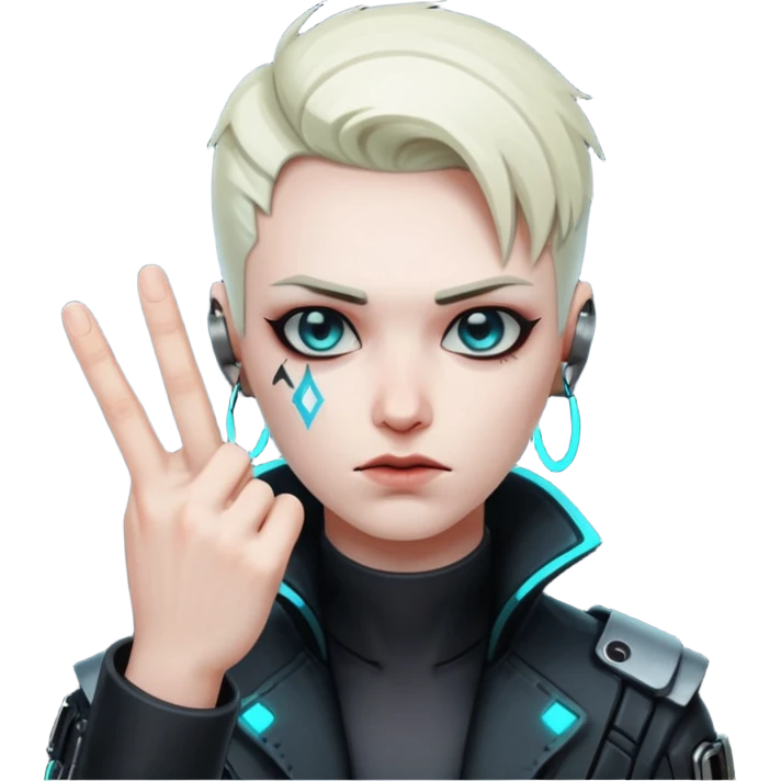 middle finger cyberpunk emoji