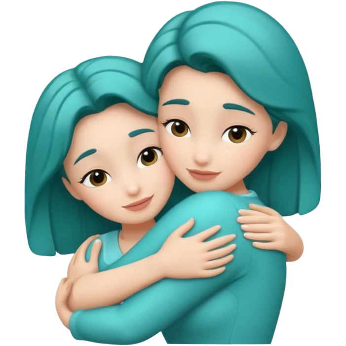 Teal hugs with Belles wording emoji