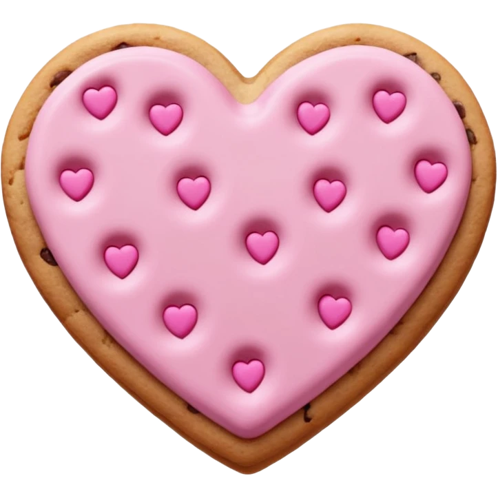 Heart cookie with pink chips  emoji