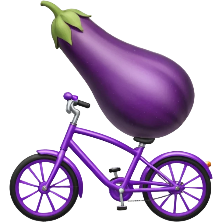 Eggplant riding a bike emoji