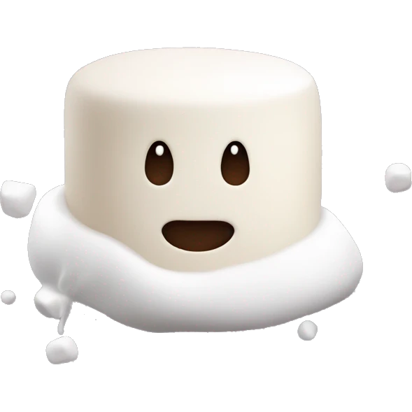 Marshmallow in milk (no face on marshmellow) emoji