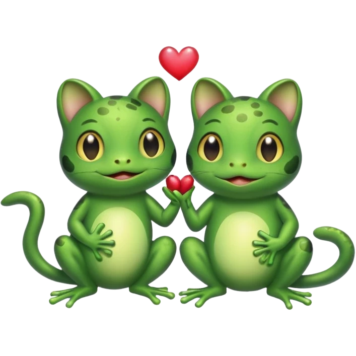 make me a good luck frog and kitten emoji