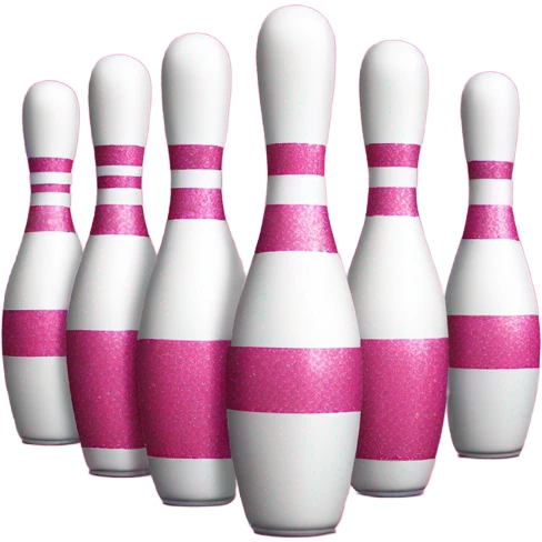 Pink glitter bowling pins  emoji