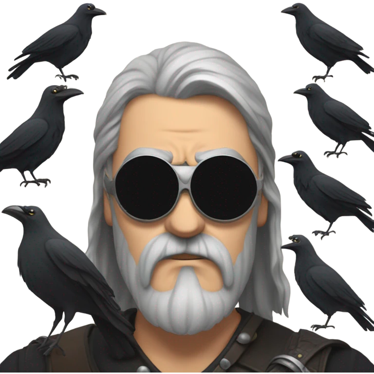 Odin 1 eye patch and crows  emoji