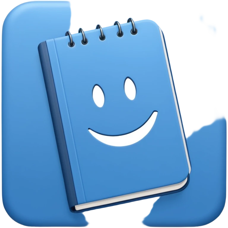 emoji of a simple agenda with a blue cover and simple details emoji