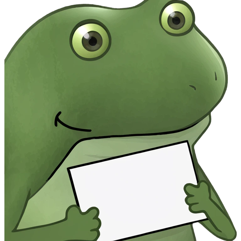 bufo frog holding a blank sign emoji