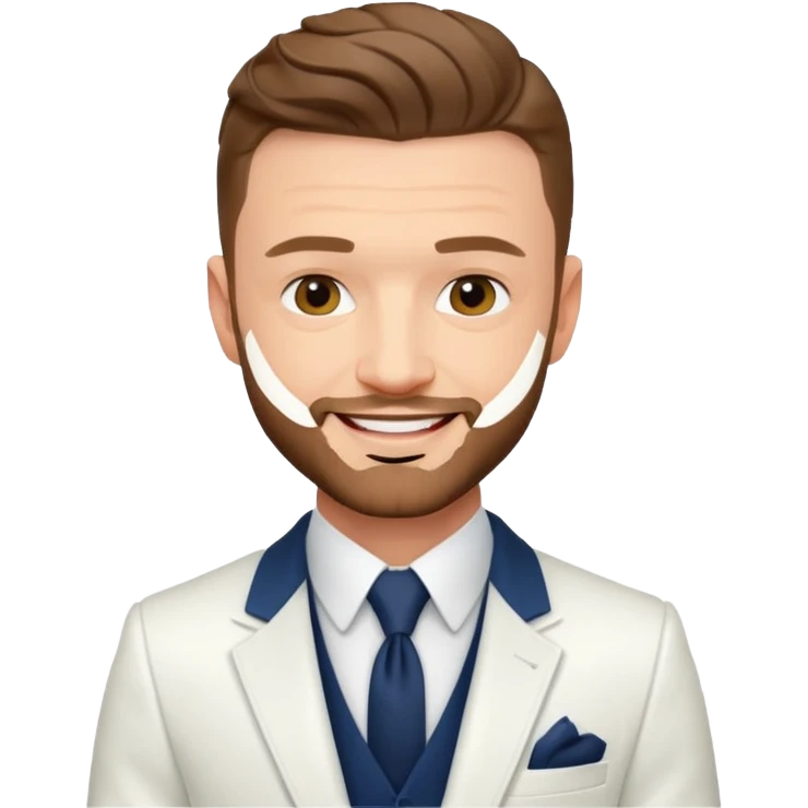 Justin Timberlake with white suit emoji