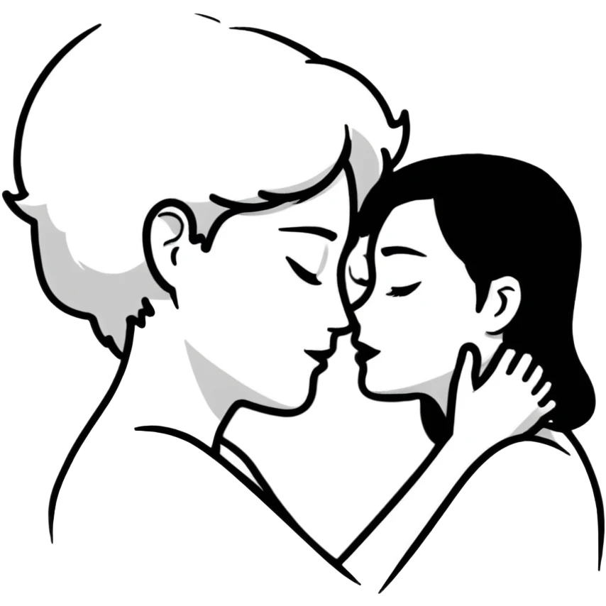 intimate moment between lovers emoji