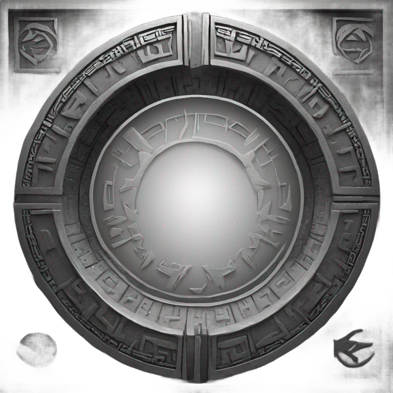 egypt stargate in black metal, open tunnel emoji