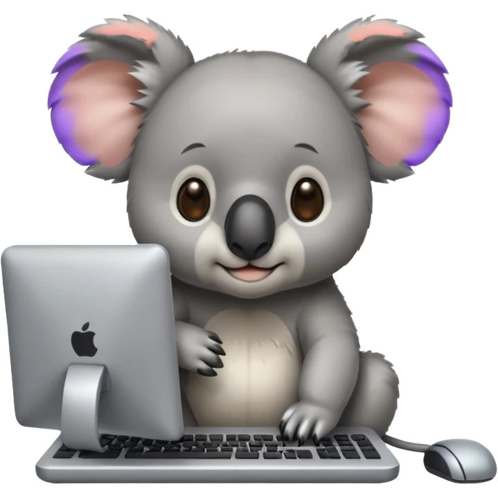 Cute koala on it’s computer emoji