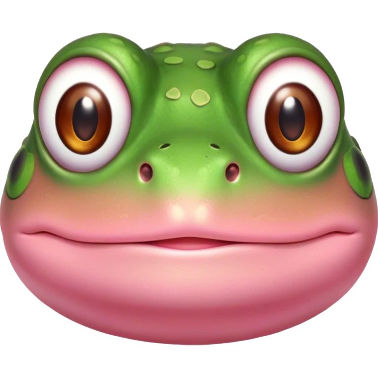 Mr cute frog cheeks pink blush emoji