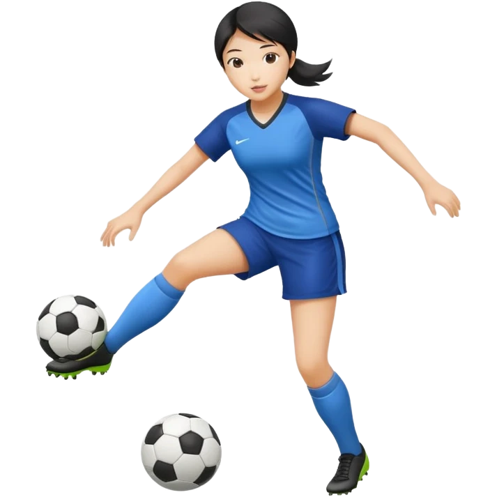 asian female playing soccer emoji