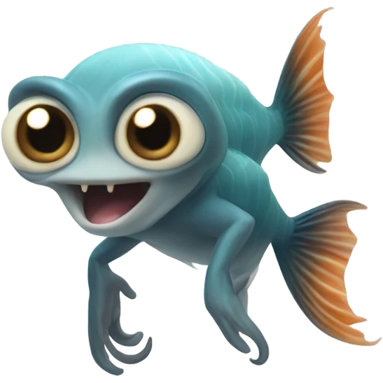 Sea monkey with monkey and fish features  emoji