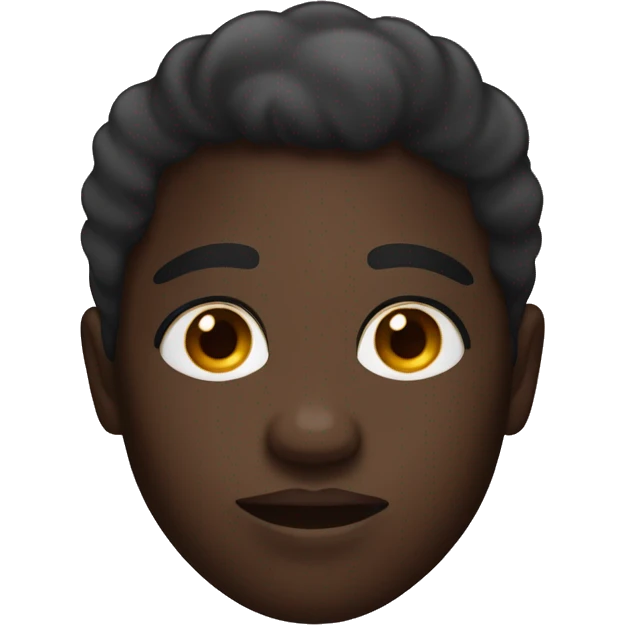 A dark skin face emoji with acne and hyperpigmentation  emoji