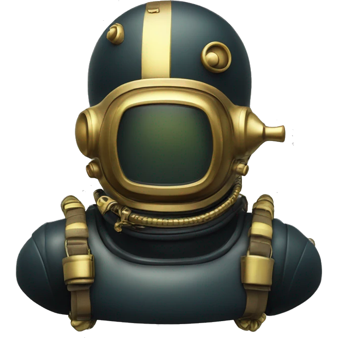 deep sea diver with brass helmet rubber diving-suit emoji