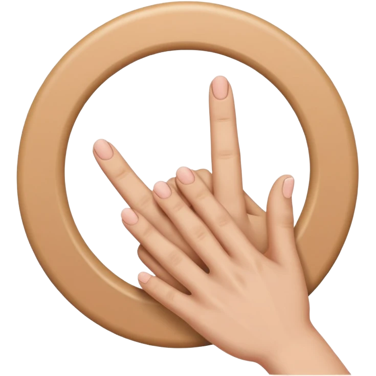 hand making a circle with fingers and another hand poking through the circle with a finger, emoji style emoji