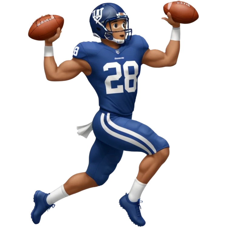 Saqoun Barkley hurdle over a 2 people emoji