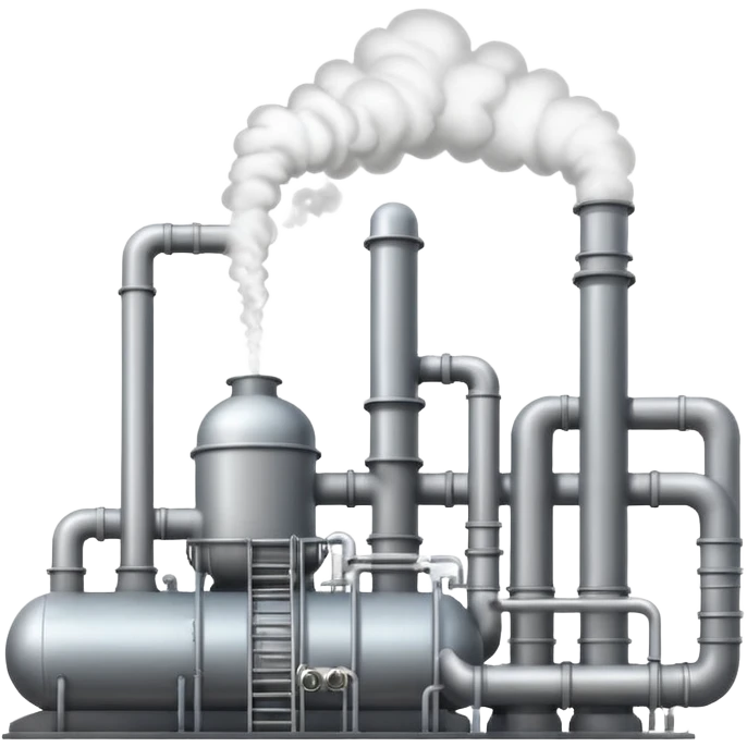 geothermal power plant emoji with pipes and steam emoji